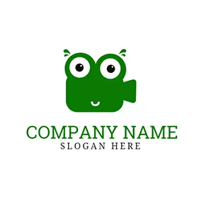 Frog Logo Green Frog and Video logo design