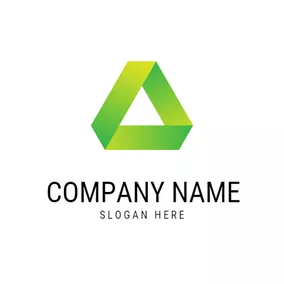 ジオメトリックロゴ Green Geometrical Triangle logo design
