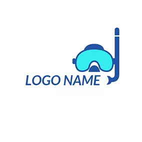 跳水/潛水logo Green Goggles and Swimming logo design