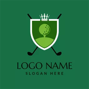 Super Golf Logo design - Logo design of two colorful golf clubs