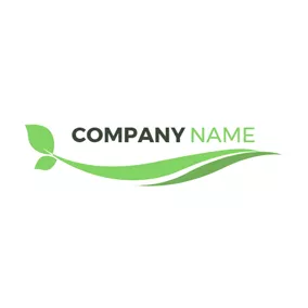 Tea Logo Green Growing Leaves logo design