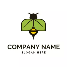 Logotipo De Hoja Green Leaf and Bee logo design