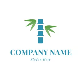 Physiotherapy Logo Green Leaf and Blue Spine logo design