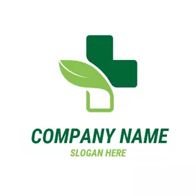 Alarm Logo Green Leaf and Cross logo design