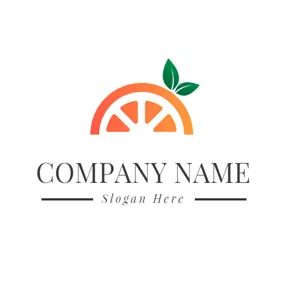 拱形 Logo Green Leaf and Orange Arch logo design