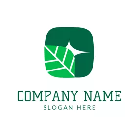 有機食品 Logo Green Leaf and Organic logo design