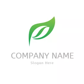种子 Logo Green Leaf and Seed logo design