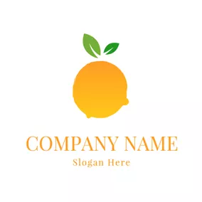 Juicy Logo Green Leaf and Yellow Orange Icon logo design