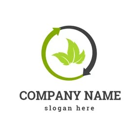 Nature Logo Green Leaves Recycling logo design