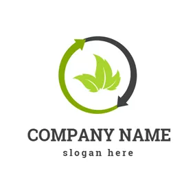 可生物降解logo Green Leaves Recycling logo design