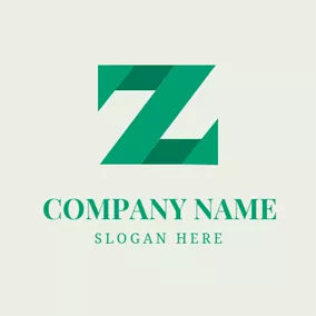 Zロゴ Green Letter Z logo design