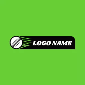 Cricket Team Logo Green Light and Moving Cricket Ball logo design