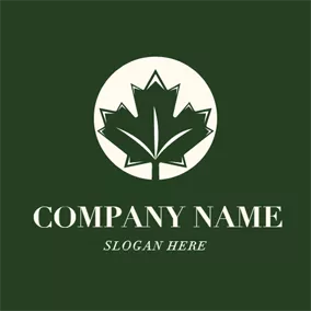 地圖logo Green Maple Leaf Icon logo design