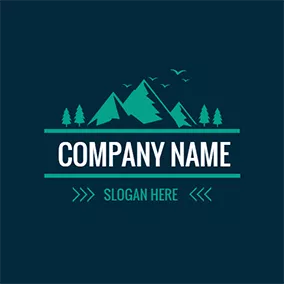 Nature Logo Green Mountain and Tree logo design