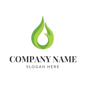 节能logo Green Oil Drop logo design