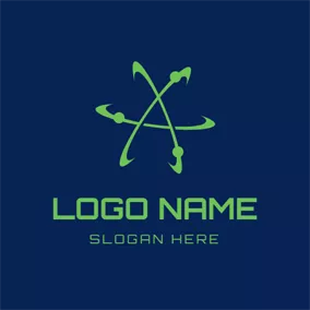 融合 Logo Green Orbital and Atom logo design