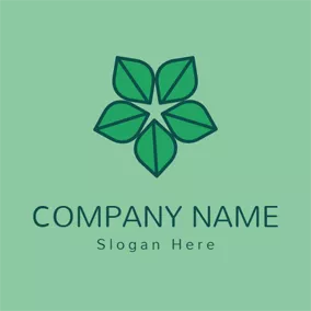 Detail Logo Green Pattern and Leaf logo design