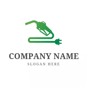 Oil Logo Green Petrol Machine Icon logo design