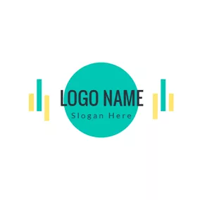 声音 Logo Green Rectangle and Circle logo design