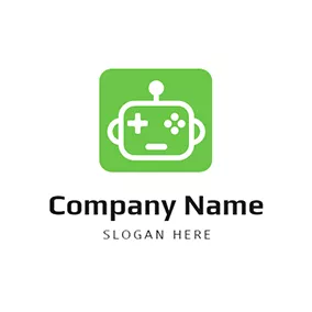 ゲームロゴ Green Rectangle and Gaming logo design