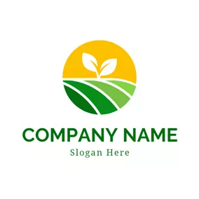 Landwirtschaft Logo Green Sapling and Farm logo design