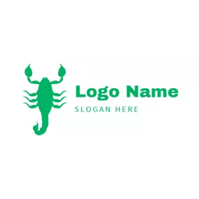 Gefährlich Logo Green Scorpion Icon logo design