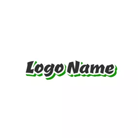 Facebook Logo Green Shadow and Black Font logo design