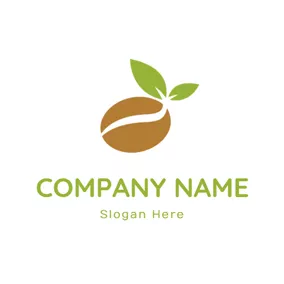 Growth Logo Green Sprout and Brown Seed logo design