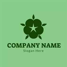 Farming Logo Green Star and Blue Cotton logo design