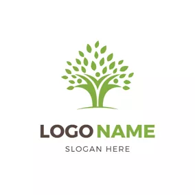 People Logo Green Tree and Abstract Family logo design