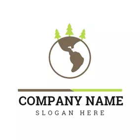 Eco Friendly Logo Green Tree and Brown Earth logo design