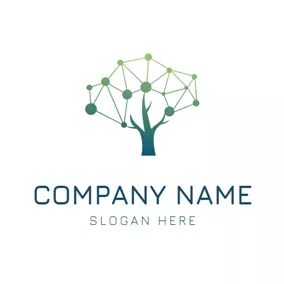 Logotipo Digital Green Tree and Digital logo design