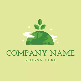 植物学ロゴ Green Tree and Energy logo design