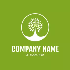 可生物降解logo Green Tree and White Earth logo design