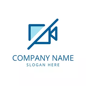 Corporate Logo Green Triangle and Blue Video logo design