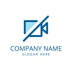 錄影Logo Green Triangle and Blue Video logo design