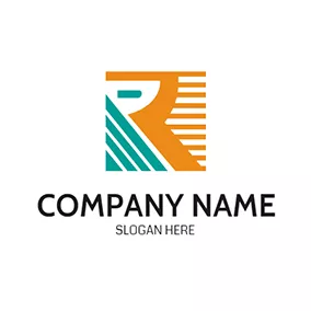 Logotipo R Green Triangle and Orange Letter R logo design