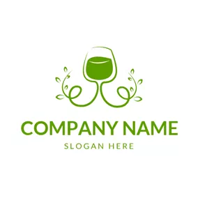 红酒Logo Green Twist Vine Wine Cap logo design