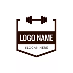 Frame Logo Gym Equipment and Badge logo design