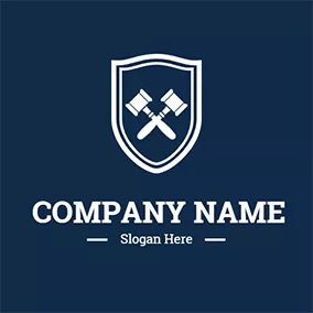 Equity Logo Hammer Shield and Lawyer logo design