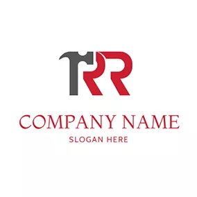 ハンマー　ロゴ Hammer Unique Letter R R logo design