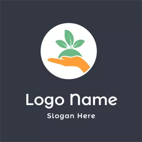 回收利用Logo Hand and Fresh Fruit logo design