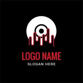 DJ Logo Hand and White Disc logo design