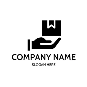 Shape Logo Hand Box Protection Fragile logo design