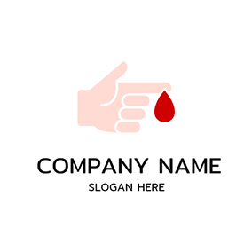 手　ロゴ Hand Finger Blood Donation logo design