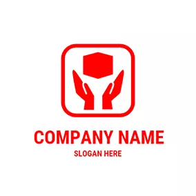 Shape Logo Hand Hexagon Shape Fragile logo design