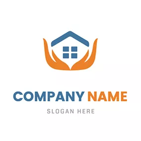 Home Care Logo Hand House and Home Care logo design