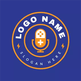 十字架ロゴ Handle Game and Microphone logo design