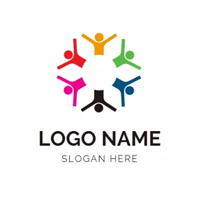 Giving Logo Happy People and Warm Community logo design