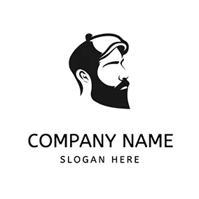 熊Logo Hat Beard Profile Male logo design